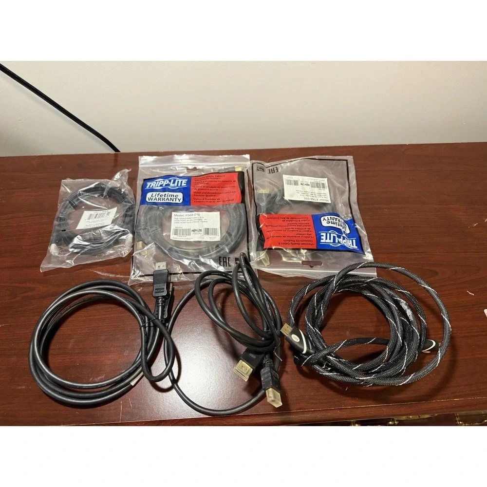 Lot Of 6 HDMI CABLE 10FT,6FT  Wire  White/black‎ - New Open Box